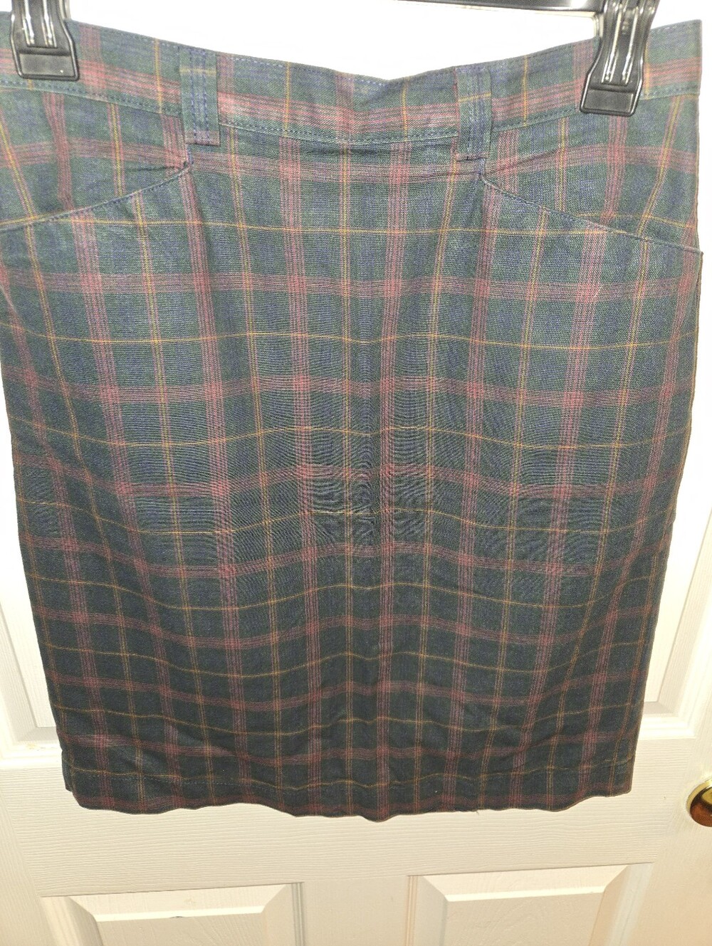 GAP Women's 7/8 Green/Red A-Line Knee-Length Skirt With Pockets